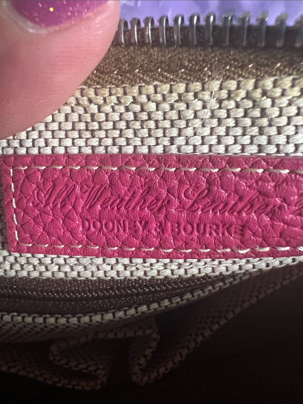 Dooney & Bourke Rose Pink Pebbled Leather Barrel Shoulder Bag - Picture 5 of 6